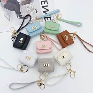 Porte-clés mini sac à main en cuir tendance, porte-monnaie en cuir PU de haute qualité avec cordon, accessoire de sac, cadeau pour femme - Product Image 3
