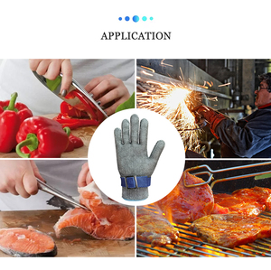 <strong>Silver</strong> Level 5 Durable Anti-cut <strong>Gloves</strong> Stainless Steel Wire Metal Mesh Butcher Cut Resistant Safety Work <strong>Gloves</strong> - Product Image 6