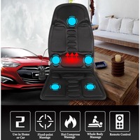 Coussin de Massage Vibratoire et Chauffant Électrique Portable pour le Dos, le Cou et le Corps, Soulagement de la Douleur avec Contrôle de Minuterie pour Voiture, Maison et Bureau