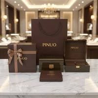 Boîte à bijoux carrée imprimée de luxe, emballage cadeau en papier personnalisé, vente en gros, Saint-Valentin