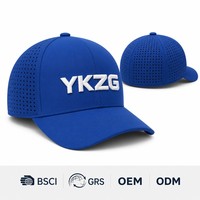 Casquette de baseball personnalisée avec logo brodé 3D, perforations découpées au laser, performance sportive, luxe, respirante, vente en gros