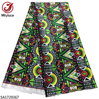 Tissu en polyester Ankara à imprimés numériques, imprimé africain, satin de soie ciré pour robe
