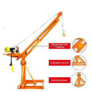 סין מייצרת עגורן מיני חיצוני 220 וולט עם זווית סיבוב של 360 מעלות, בעל כושר הרמה של 200/500/800/1000/1500/2000 קילוגרם. - Product Image 2