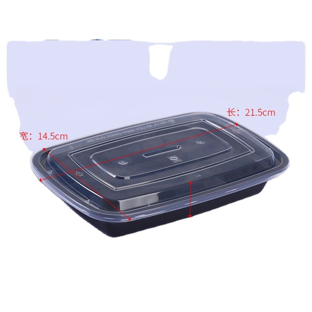 PP Lunch Box 1 Compartment Disposable Food Container with Lid Microwave Safe Leak Proof 1000ml Food Packaging for Meal Prep