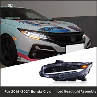 Pour Honda Civic 10ème génération 2016-2021, ensemble de phares LED, lentille de projecteur LED RS, feux de jour DRL, clignotants séquentiels, phare avant, pièces automobiles