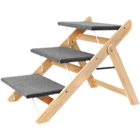 Moderne Tragbare Outdoor Hunde- & Katzen-Rampe & Treppe Faltbar Massivholz 2-in-1 mit Rutschfestem Stoff für Sofas, Betten & Reisen