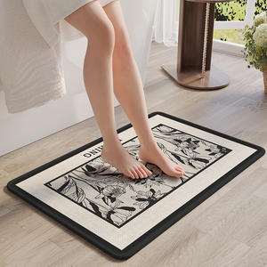 Alfombra de Baño Sally Rectangular, Floral, de Poliéster Absorbente, Antideslizante, Diseño Minimalista - Product Image 4