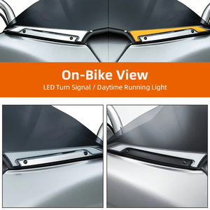 ไฟ LED ตกแต่งกระจกหน้ารถมอเตอร์ไซค์ ไฟเลี้ยว DRL สำหรับ Harley Road Glide ST CVO ไฟหน้าคู่ Touring ปี 2015+ - Product Image 4