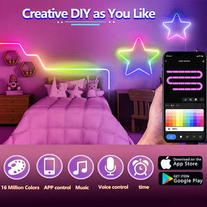 USB RGB Silicone LED Neon Light Strip Bluetooth Music Sync DIY Ambient Light Programmable Color Changing LED Strip Light - Product Image 3