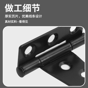 Bisagras de hierro en forma de T para puertas y ventanas, apertura de 180 grados, estilo industrial, par negro - Product Image 5