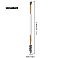 Pinceau à sourcils plat fin synthétique à double extrémité beauté personnalisé Spoolie de cils séparateur de cils poignée de peigne à sourcils crayon à sourcils usagé