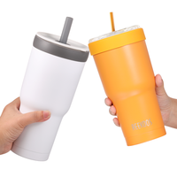 Gobelet isotherme en acier inoxydable 2 en 1 avec doublure en verre, 30 oz, manchon pour café glacé et gobelet pour boissons en voiture