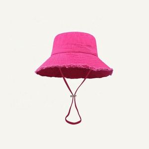Chapeau de soleil bob à large bord, effet vieilli et bords effilochés, avec logo personnalisé - Product Image 5