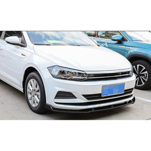 3ชิ้น/เซ็ตเอบีเอสกันชนหน้าสีดำเงาสปอยเลอร์สำหรับ Volkswagen <span class=keywords><strong>VW</strong></span> <span class=keywords><strong>POLO</strong></span> <span class=keywords><strong>PLUS</strong></span> 2019 + ABS ป้องกันหัวคางพลั่วตกแต่งรถ - Product Image 4