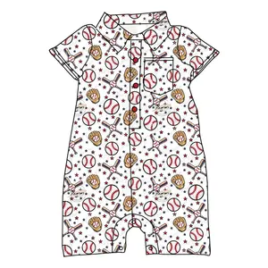 Özel baskı bebek Sleepsuit yenidoğan yaz tulum giysileri bebek kız Romper