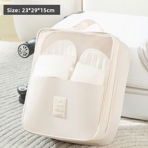 Sac à chaussures de voyage en polyester imperméable à trois couches, pliable et écologique avec fermeture éclair pour le rangement et les cubes de rangement pour les sorties - Product Image 6