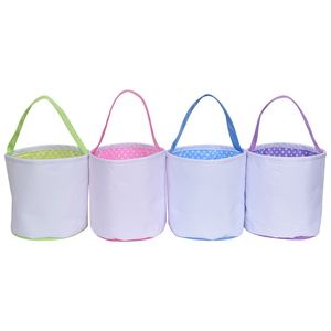 Wholesale Sublimation Easter Bunny Baskets Blank Easter Bucket Solid Kids Easter Bags
