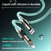 Nuevo Cable Tipo C de 240 W, 4 en 1, Cable USB IOS con Pantalla de Datos de 480 Mbps, Carga Rápida, Chip E-Marker, Cable de Alimentación PD para Teléfono y Tableta