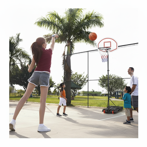 Support de cerceau de basket-ball durable pliable et à hauteur réglable avec assemblage facile pour une utilisation en extérieur/intérieur - Product Image 1