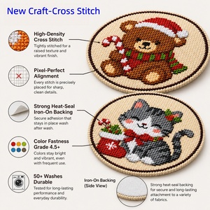 Parches Bordados Personalizados Ecológicos con Diseño de Animales de Dibujos Animados, Parches Termoadhesivos de Fieltro No Tejido para Sombreros y Ropa - Product Image 1