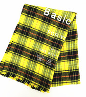 Écharpe en polyester à carreaux style universitaire classique, avec pompons colorés de qualité supérieure, châle chaud et doux pour femme, vente en gros