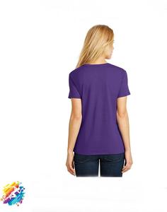 Camiseta Casual de Verano 2022 para Mujer, Cuello Redondo, Manga Corta, 100% Algodón, a Rayas, Transpirable - Product Image 4