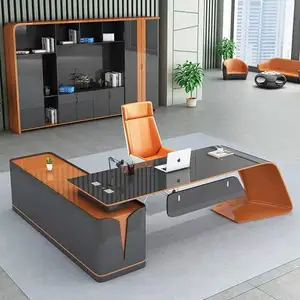Modern MDF ofis mobilyaları beyaz ofis masası seti yönetici ofis masası ticari mobilya escrifurniture de oficina schreibtisch