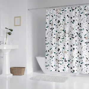 Toptan özelleştirilmiş lüks tasarım baskılı su geçirmez polyester duş perdesi