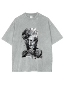 <span class=keywords><strong>Director</strong></span> <span class=keywords><strong>David</strong></span> Lynch Camisetas Verano 100% Algodón Hombro caído Cuello redondo Peso pesado Lavado ácido - Product Image 3