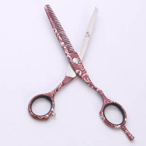 Professionnel <span class=keywords><strong>brique</strong></span>-rouge petit-<span class=keywords><strong>A</strong></span> 5.5 pouces haute qualité 440C barbier acier inoxydable cheveux chauds coupe <span class=keywords><strong>ciseaux</strong></span> amincissants - Product Image 2