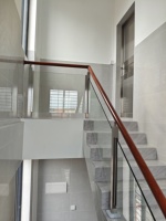 Système de garde-corps en verre trempé, main courante en acier inoxydable, quincaillerie pour escaliers, balcon, villas, hôtels, résistant à la rouille, minimaliste