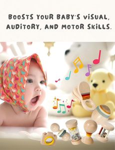 Juego de Juguetes de Madera para Bebés, Juguetes Sensoriales de Aprendizaje para Niños Pequeños - Product Image 4