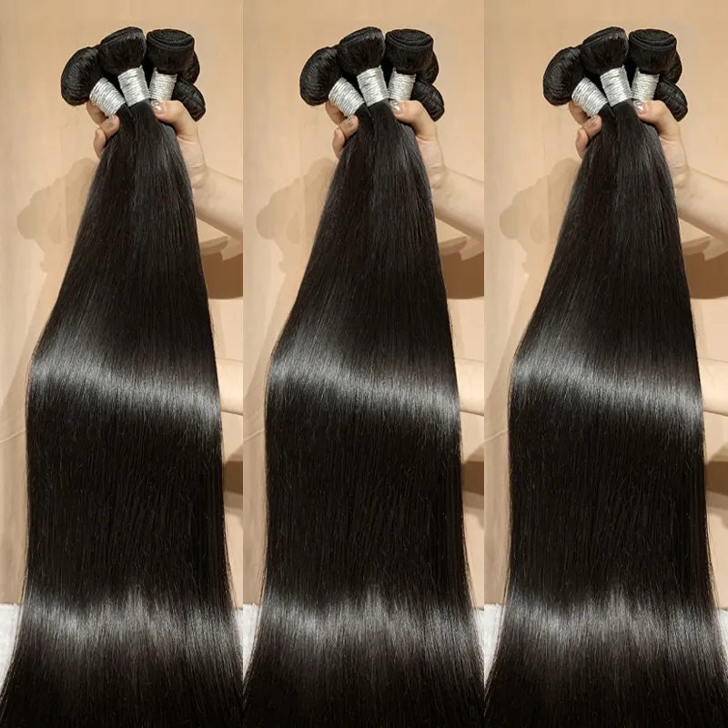Wholesales Straight Raw Human Hair Bundles 10-40 inch Virgin Bundles Brazilian Weave Human Remy Hair Extensions