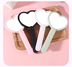 Miroir de poche personnalisé avec logo, simple face, grand format, en forme de cœur noir, miroir cosmétique féminin personnalisé - Product Image 2