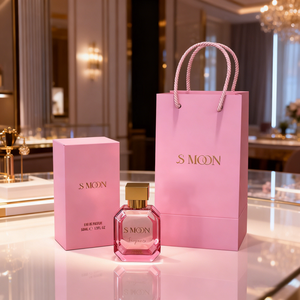 Flacon de <span class=keywords><strong>parfum</strong></span> élégant en verre transparent octogonal de 30 ml, 50 ml, 100 ml avec bouchon doré et fond épais avec coffret cadeau - Product Image 1