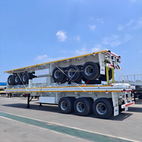 CIMC LINYU 20FT/40FT/45FT 2/3/4 essieux conteneur/Cargo plat/plate-forme/pont plat Semi remorque de camion