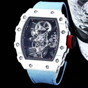 Nouvelle montre mécanique à tourbillon ultra-fine en fibre de carbone 6702, montre de luxe haut de gamme pour homme, étanche, squelette - Product Image 5