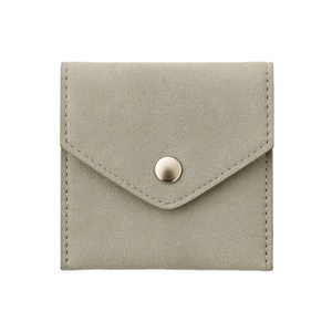 Custom Microfiber <b>Jewelry</b> <b>Packaging</b> Case with Button Flap for Ring Card - Product Image 1