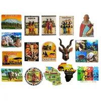Autocollant magnétique souvenir touristique Afrique Tanzanie, décoration de réfrigérateur, articles artisanaux, cadeaux