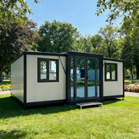Maisons conteneurs préfabriquées en acier contemporaines de 40 et 20 pieds, pliables, à double extension, modernes, respirantes, garantie 1 an, intégrées