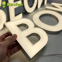 Enseigne lumineuse LED 3D personnalisée XDsign pour intérieur/extérieur, lettres en métal rétroéclairées à monter au mur, éclairage publicitaire AC 110-220V