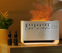 Diffuseur de bruit blanc à flamme simulée 3D, machine à mélanger 8 sons naturels, haut-parleur, humidificateur d'air ultrasonique pour la maison