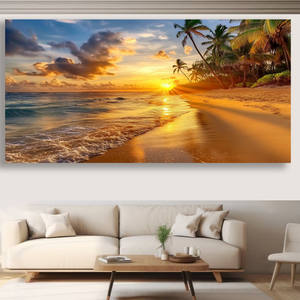 Toile murale <span class=keywords><strong>de</strong></span> <span class=keywords><strong>paysage</strong></span>, impressions d'art, peintures <span class=keywords><strong>de</strong></span> <span class=keywords><strong>coucher</strong></span> <span class=keywords><strong>de</strong></span> <span class=keywords><strong>soleil</strong></span> en bord <span class=keywords><strong>de</strong></span> mer, affiches, œuvres d'art pour salle <span class=keywords><strong>de</strong></span> jeux, appartement, dortoir, décoration esthétique - Product Image 4