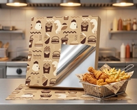 Papier sulfurisé alimentaire personnalisé, résistant à la graisse, pour emballage portable, idéal pour sandwichs, burgers et cuisson.