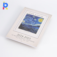 Calendrier mural de bureau en papier personnalisé imprimé annuel et mensuel avec reliure spirale en gros