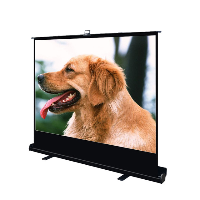 110" Manual Pull up Projector Screen Curtains 4K HD Floor Standing Portable Retractable Video Projection Screens Indoor Outdoor