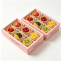 Boîte d'emballage en papier recyclable personnalisée pour gâteaux en tranches, crêpes, gaufres, tiramisu, rouleaux de cannelle, croissants, biscuits, avec ruban