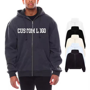 Sudaderas con Cremallera Personalizadas para Hombre, de Fábrica, Alta Calidad, Tallas Grandes, Sudaderas con Capucha y Cremallera, Ropa Urbana, Sudaderas Gruesas para OEM - Product Image 1