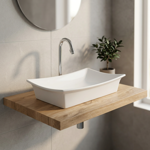Lavabo rond en céramique de 8 pouces à poser sur table, en granit, pour usage hospitalier, certifié ISO9001, design moderne, pour lavage des pieds - Product Image 1