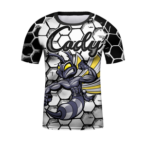 Camiseta <span class=keywords><strong>de</strong></span> Manga Larga con Estampado <span class=keywords><strong>de</strong></span> Jiu Jitsu Brasileño + Pantalones, 4 Piezas/Juego para Niños, Diseño Personalizado OEM, Traje <span class=keywords><strong>de</strong></span> Rashguard para MMA - Product Image 3